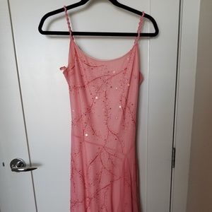 BCBG Pink Chiffon Dress with Beads